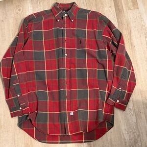 Polo by Ralph Lauren Red and Green Plaid Button-Down Shirt